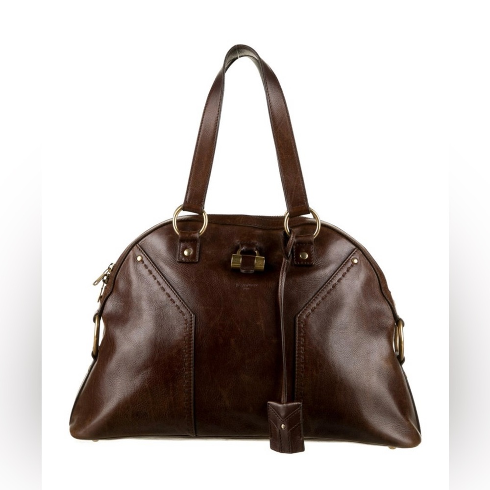 Yves Saint Laurent Muse Women's Brown Leather Shoulder Handbag Authentic